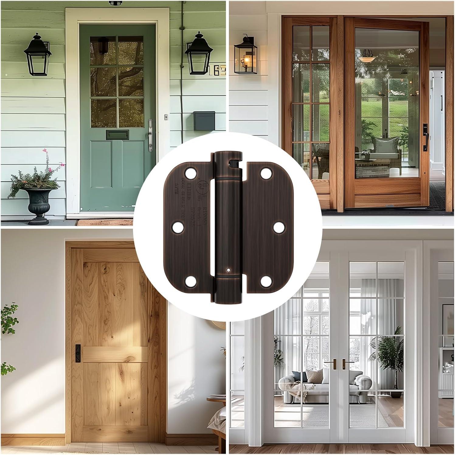 Oil Rubbed Bronze 3.5-Inch Self-Closing Door Hinges, 2-Pack