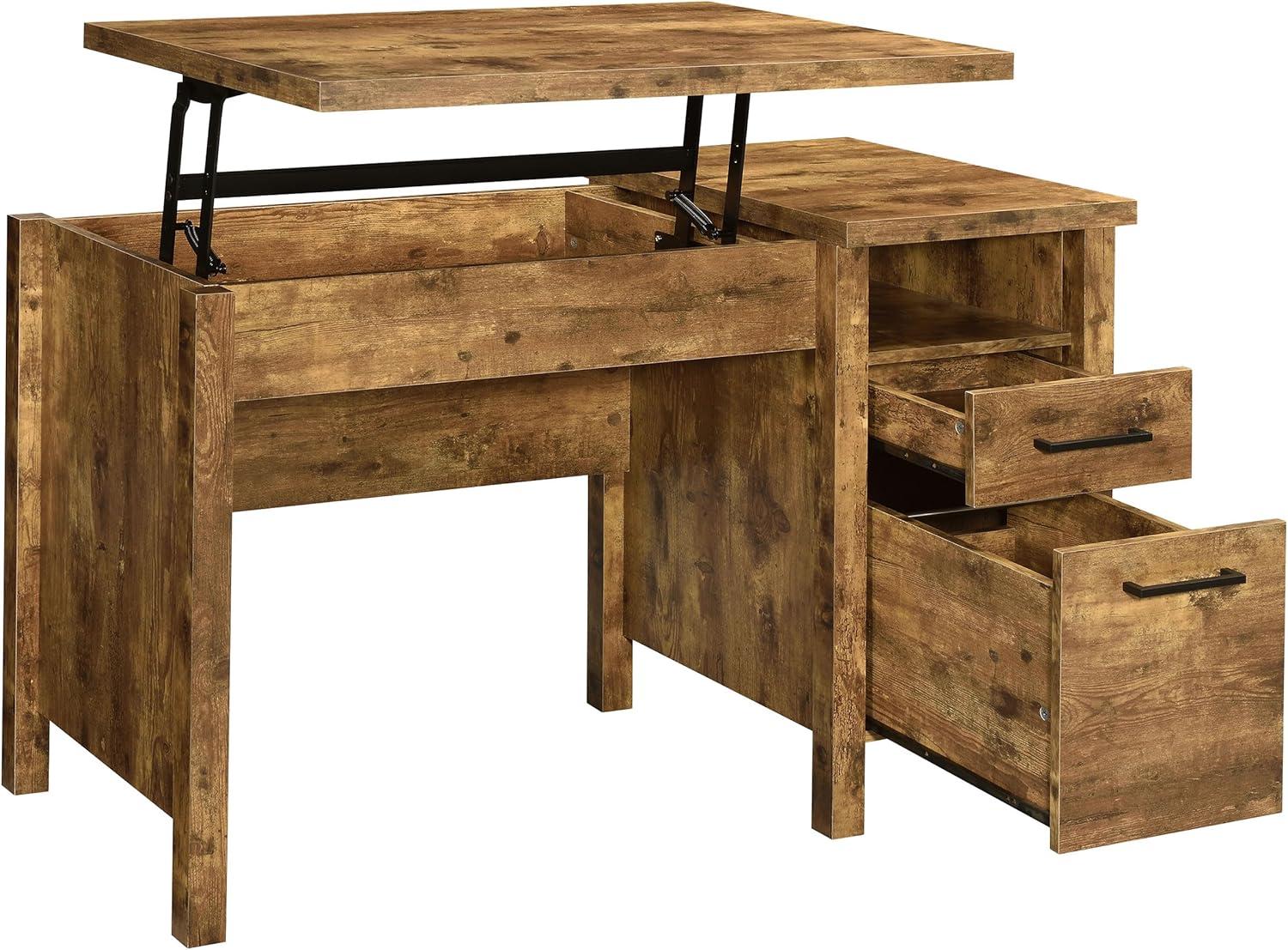 Delwin 2 Drawer Standing Office Desk Antique Nutmeg - Coaster