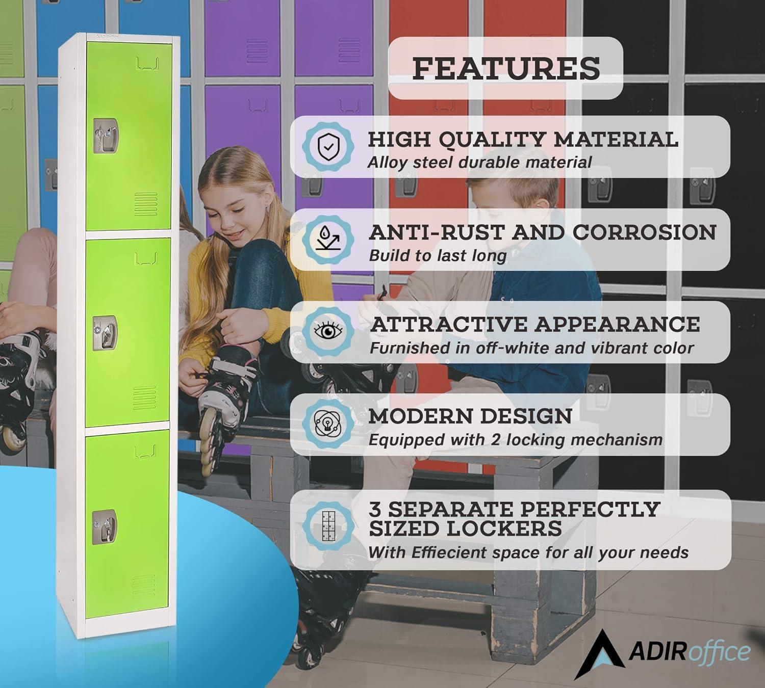 AdirOffice 3 - Tier 3 - Sections 12" Wide Storage Locker