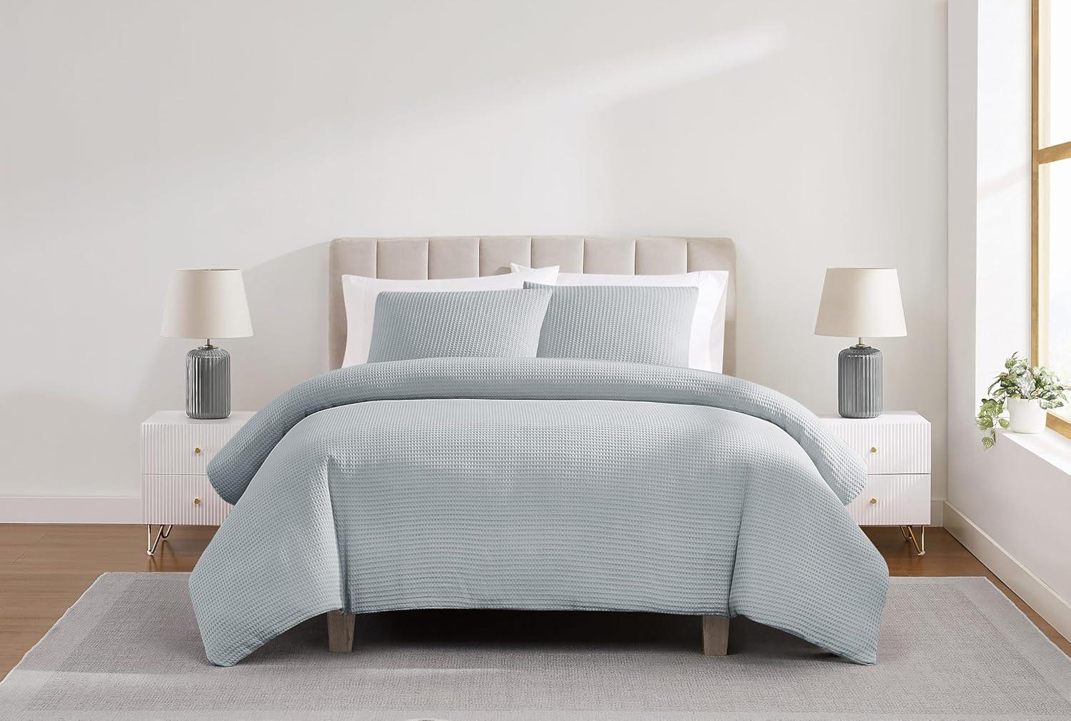 Cannon 2pc Twin/Twin XL Heritage Cotton Waffle Comforter Set Gray