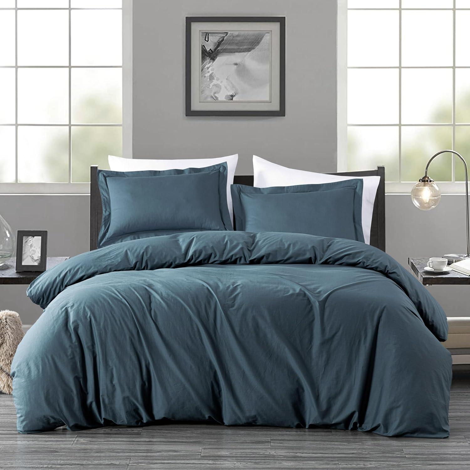 Chezmoi Collection Cotton Twill Solid Duvet Cover Set