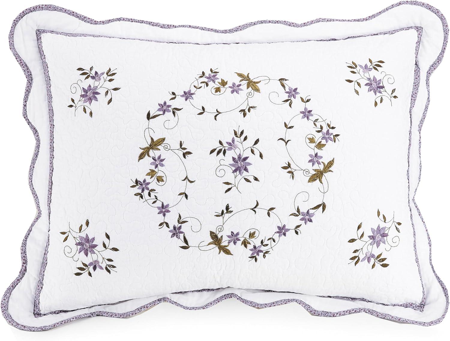 Modern Heirloom Gwen Quilt Set White/Lavender