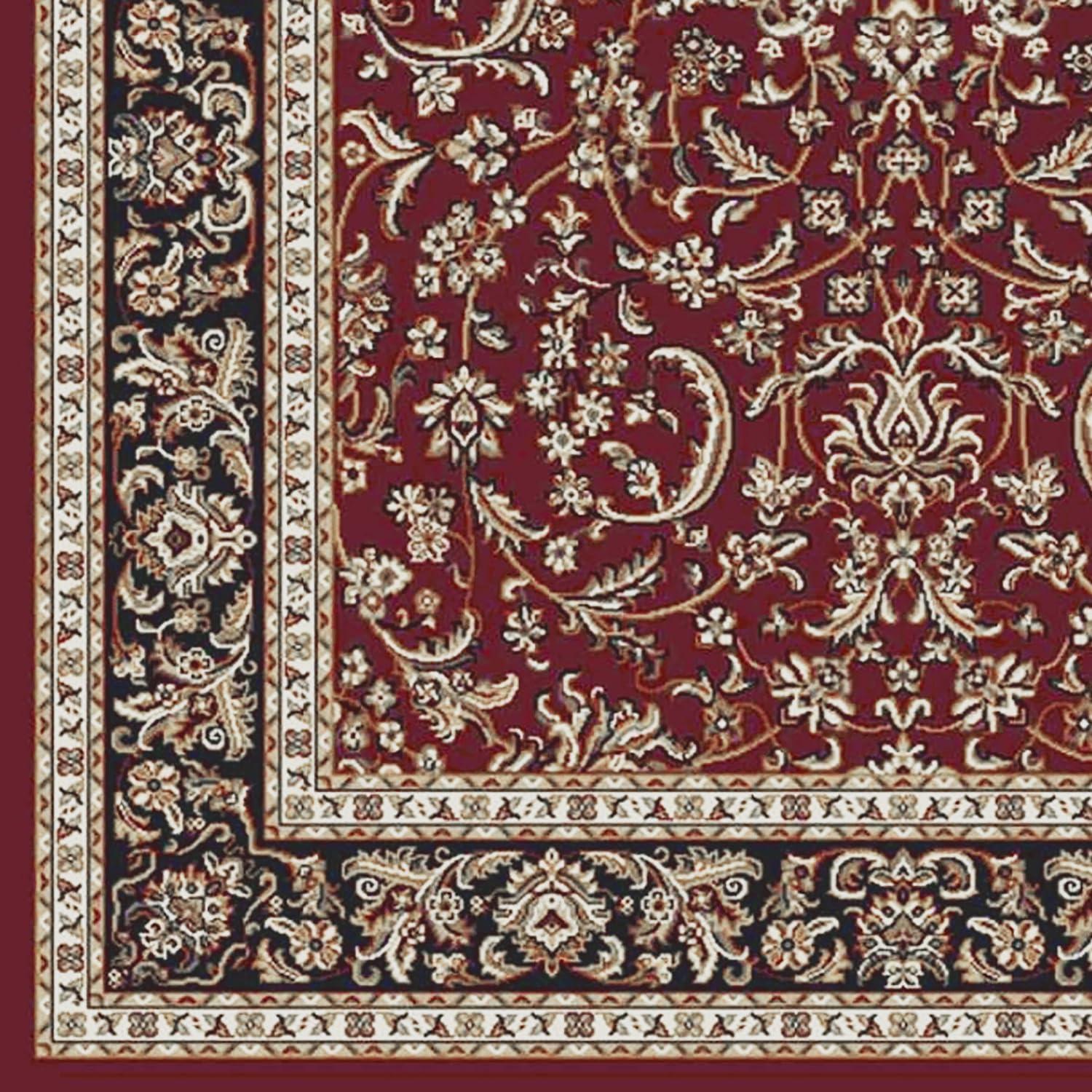 Radici USA Noble 3 x 5 (ft) Polypropylene Burgundy Rectangular Indoor Floral/Botanical Oriental Area rug