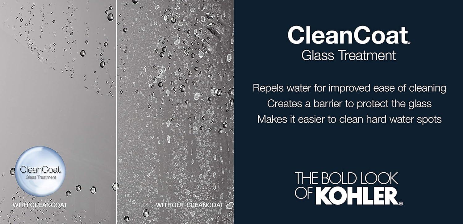 Elate Sliding Shower Door, 70-1/2-In H X 56-1/4 - 59-5/8-In W, With 1/4-In Thick Crystal Clear Glass