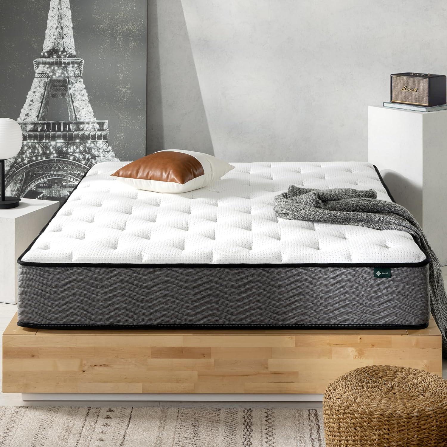 ZHENYING 10 Inch True Support Hybrid Mattress [New Version], Queen, Fiberglass Free, Medium Feel, Motion Isolation, Certified Safe Foams & Fabric, Mattress in A Box