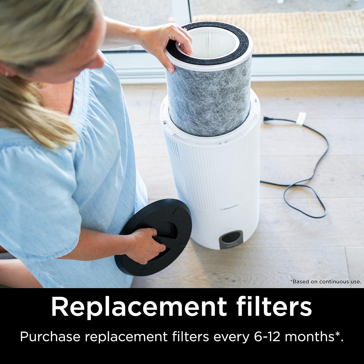 Compact White and Gray HEPA Air Purifier Filter