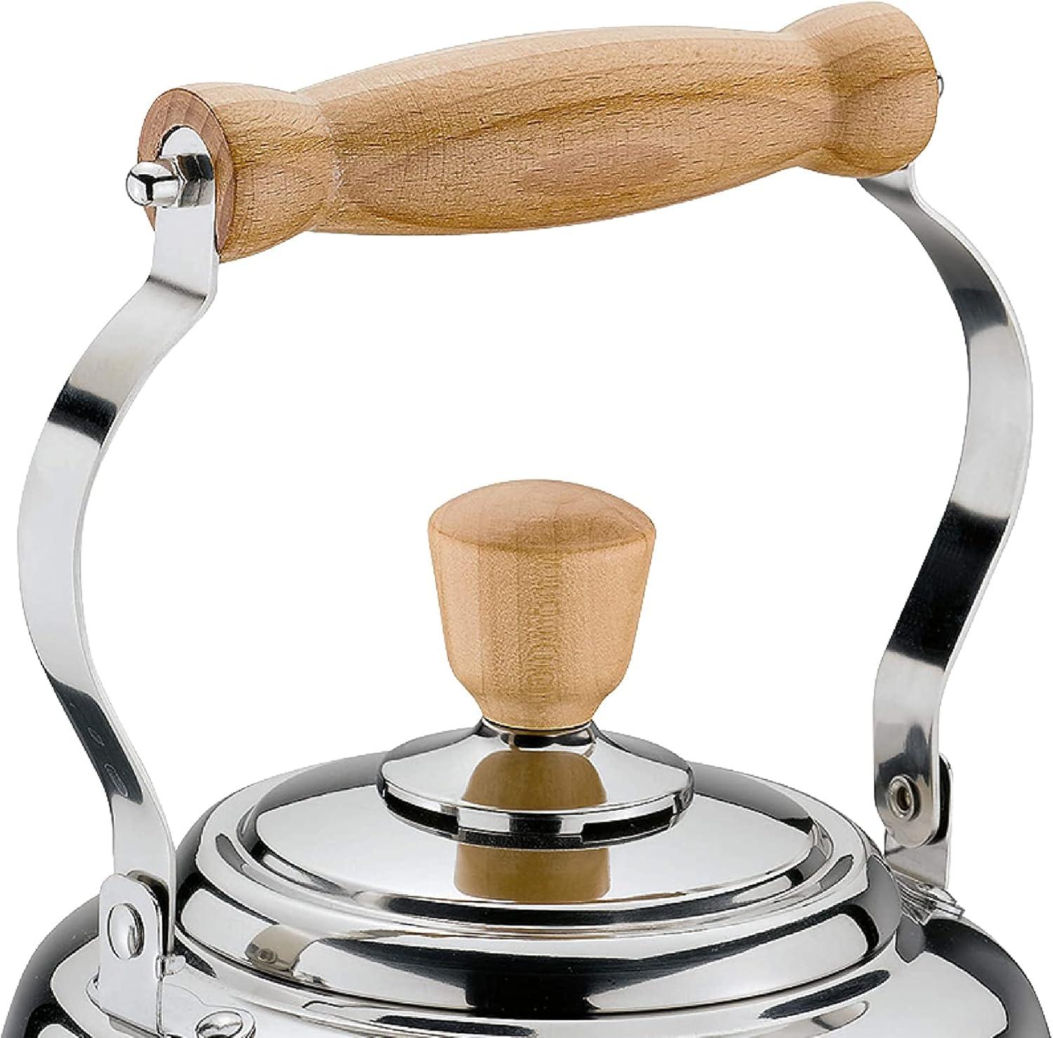 Cilio Tradition Stainless Steel Whistling Kettle with Wood Handle