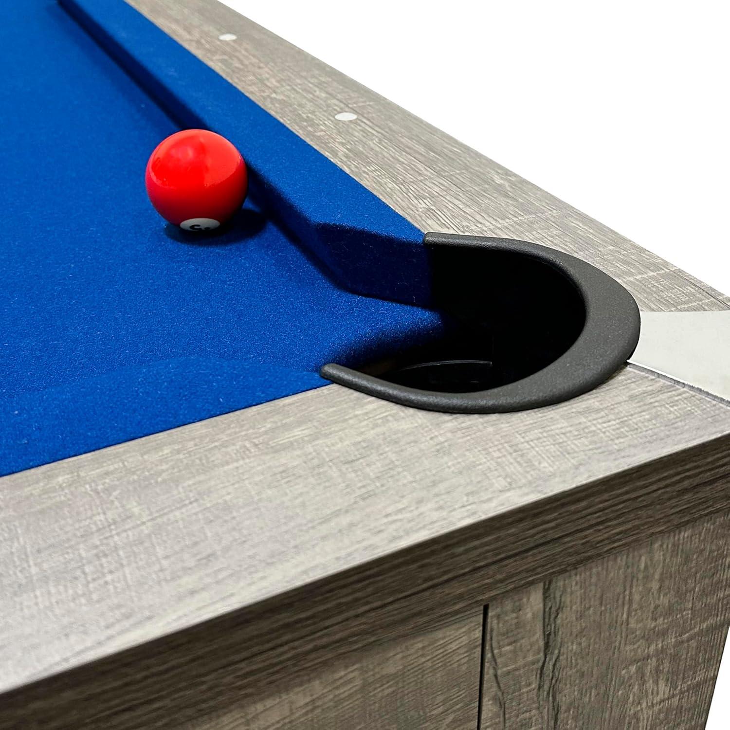 Hathaway Games Hathaway Newport Stylish 7 Ft Multi Game Pool Table Combo with Dining Top and Ping Pong – Includes Benches for Home Storage and Accessories