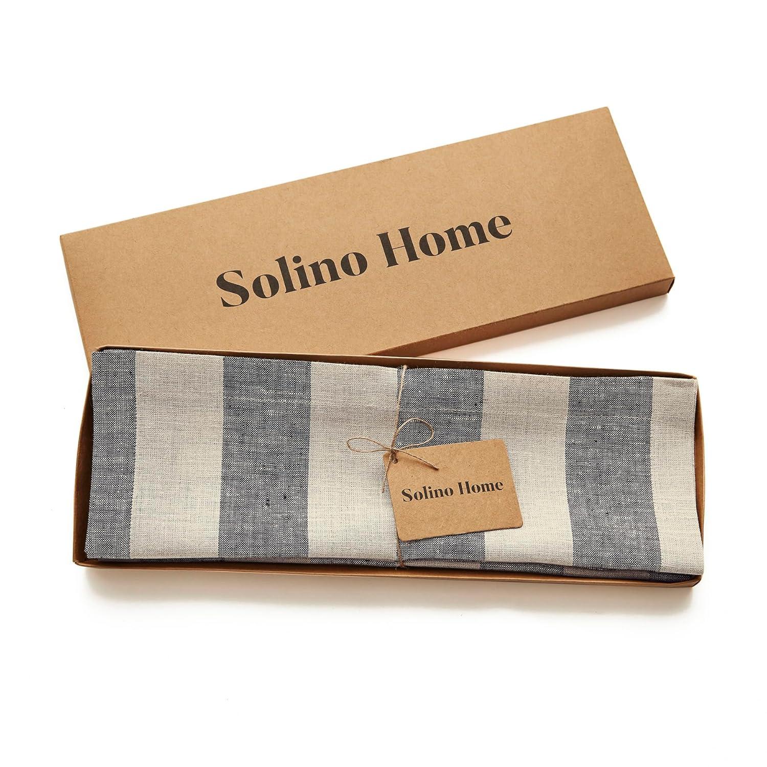 Solino Home Cabana Stripe - 100% Pure Linen Placemats (Set of 4)