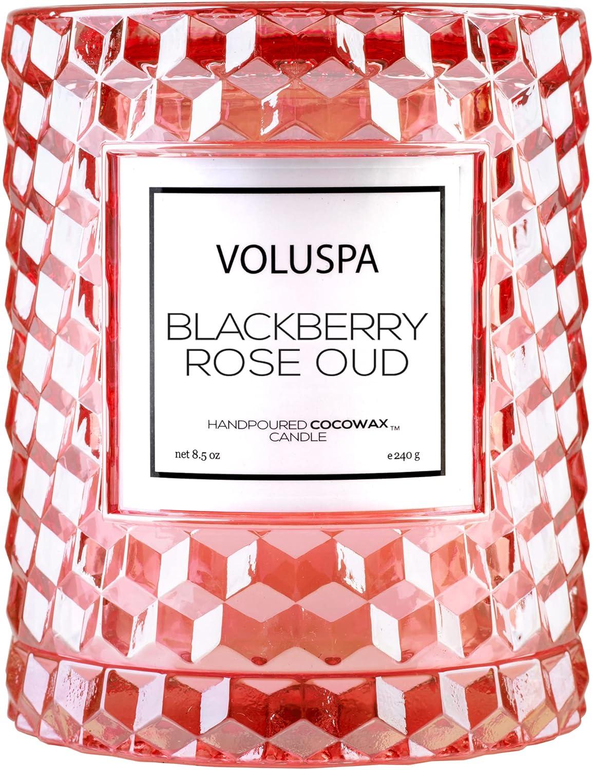 VOLUSPA BLACKBERRY ROSE OUD CLOCHE CANDLE 8.5 OZ