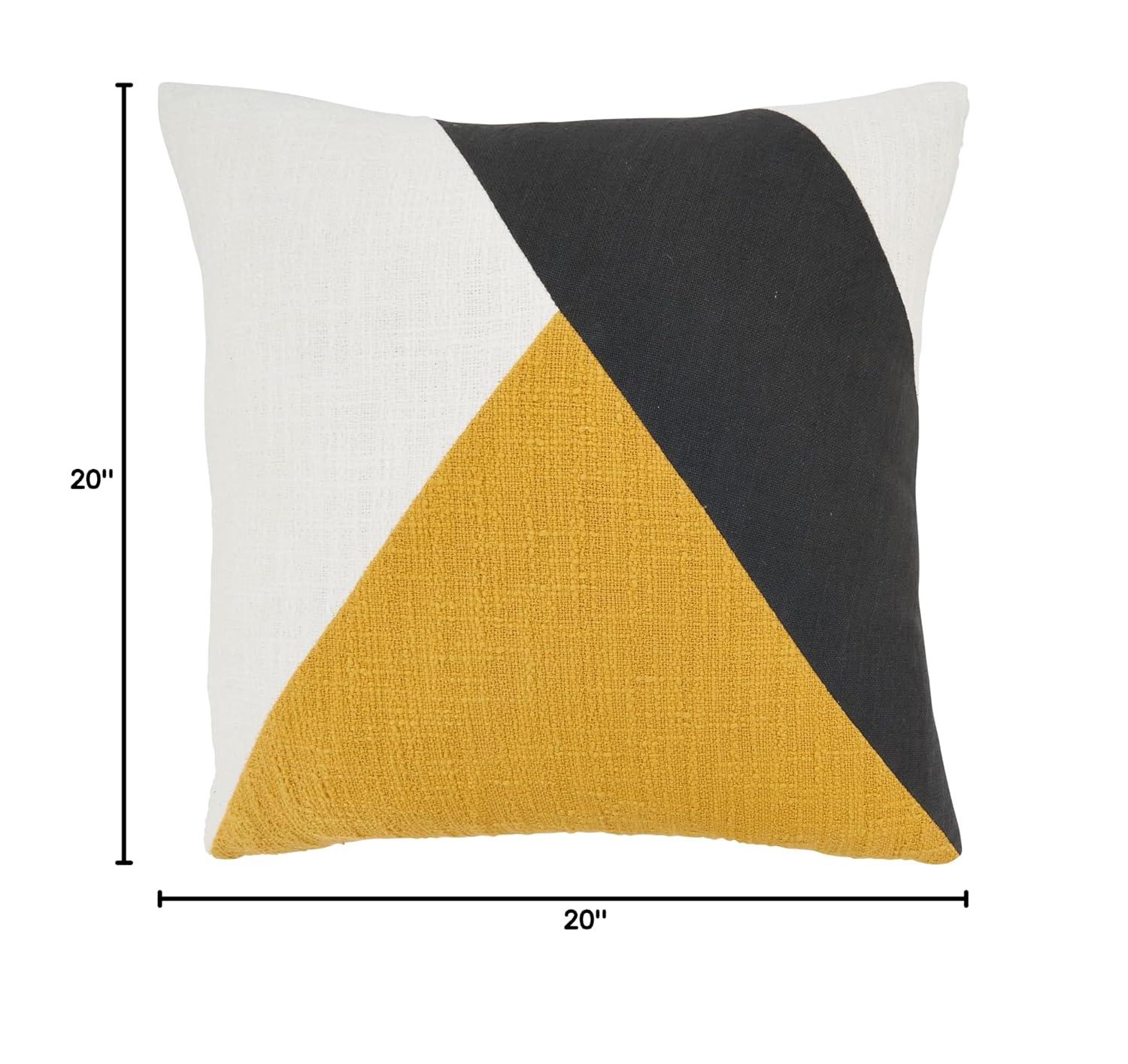 Saro Geo Block Collection Cotton Throw Pillow