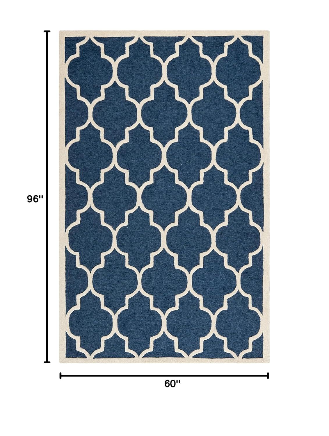 Cambridge CAM134 Tufted Indoor Area Rug - Navy/Ivory - 5'x8' - Safavieh
