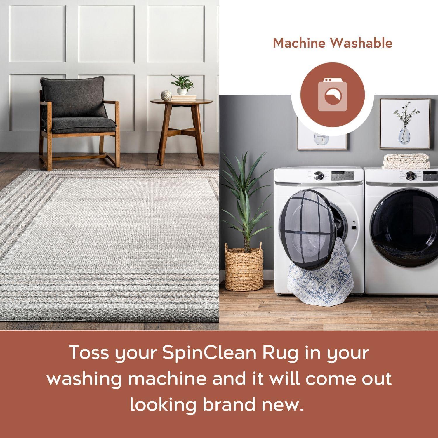Nuloom Kyleigh Pet Friendly Machine Washable Southwestern Area Rug, 3' 3" x 5', Dark Grey