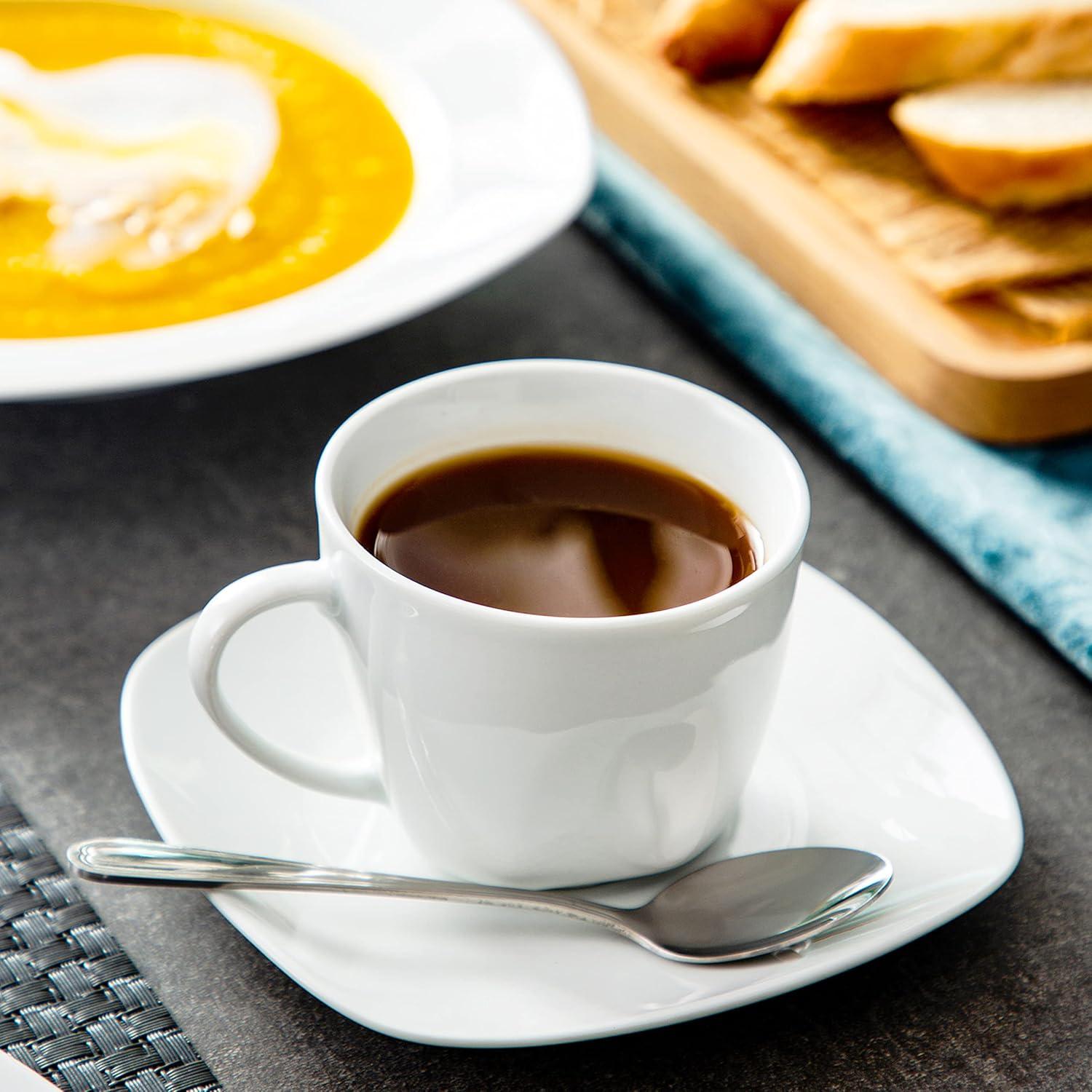 MALACASA Elisa 30-Piece Ceramic Porcelain Tableware Dinner Set Cups,Saucers,Dinner Soup Dessert Plates Set Service for 6 Person