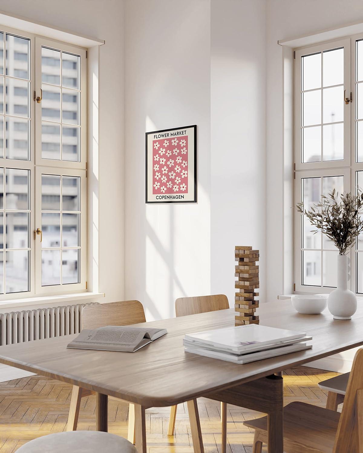 HAUS AND HUES Flower Market Wall Art, Danish Pastel Poster (12x16 Unframed) - Flowers, Prints, Wall Decor