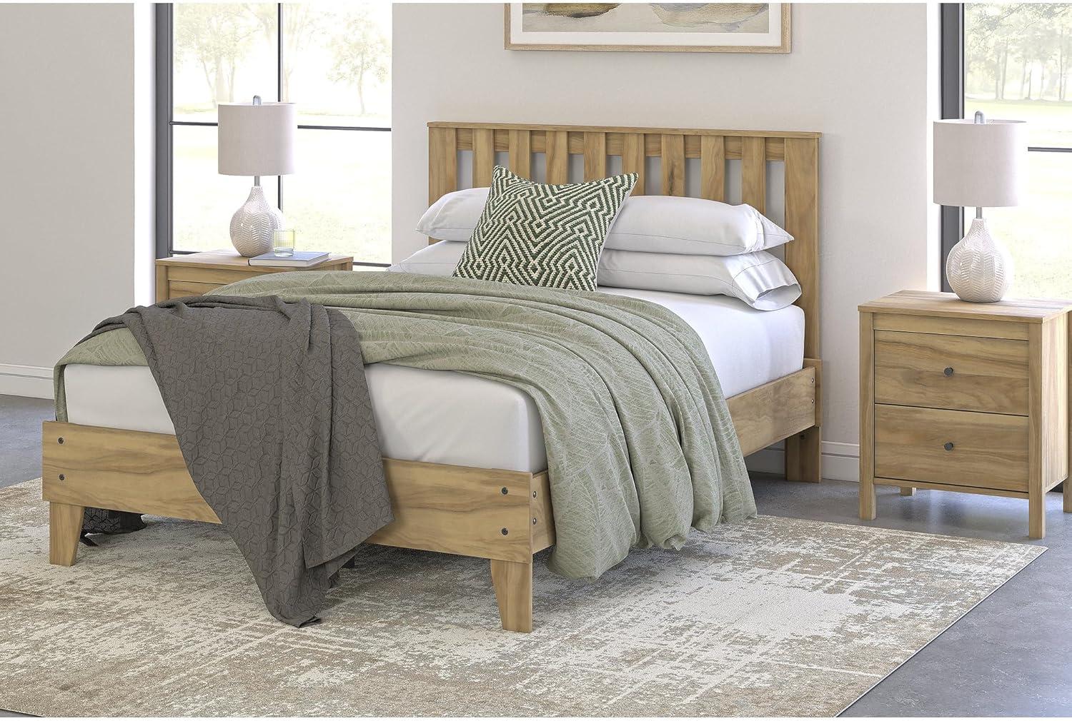 Signature Design by Ashley Bermacy Full Panel Headboard, Light Brown