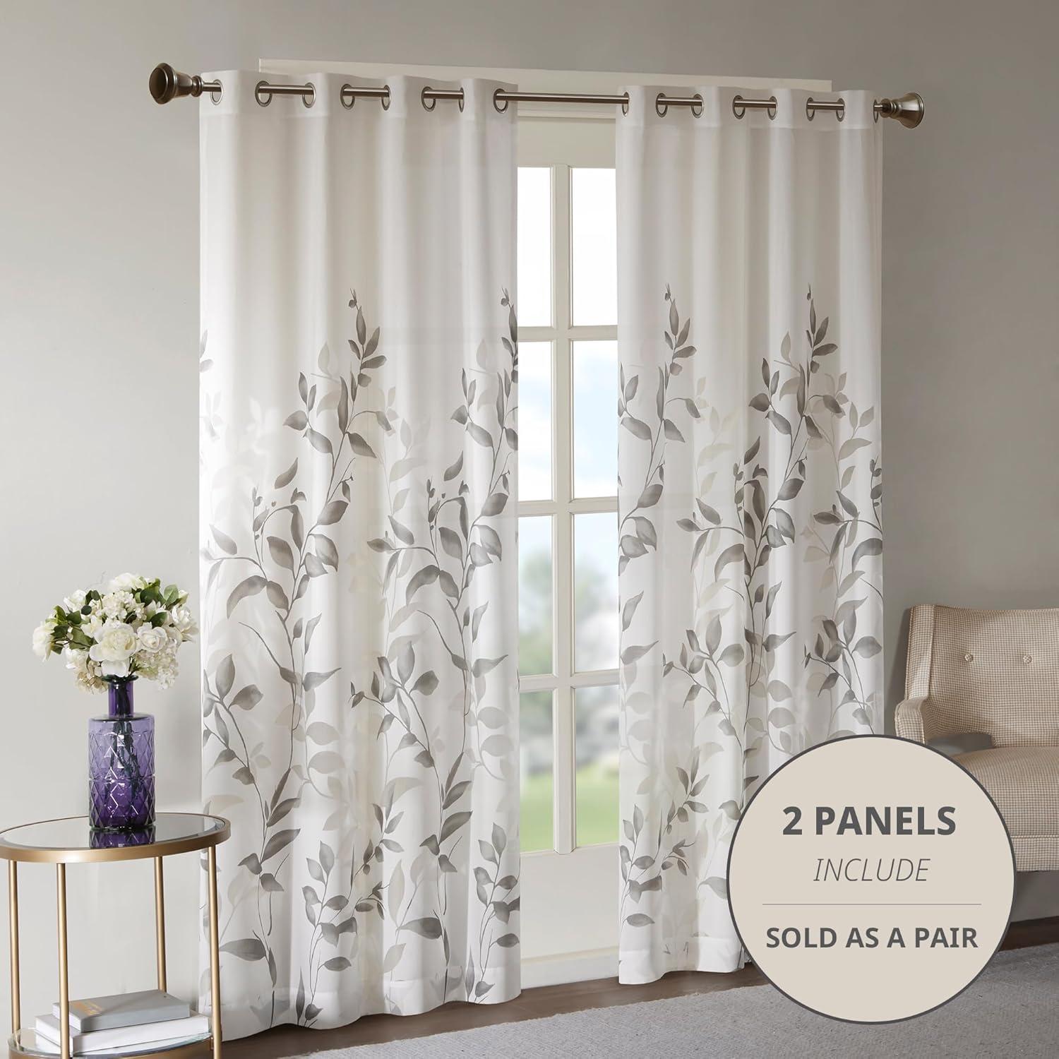 Cecily Burnout Printed Curtain Panel Pair