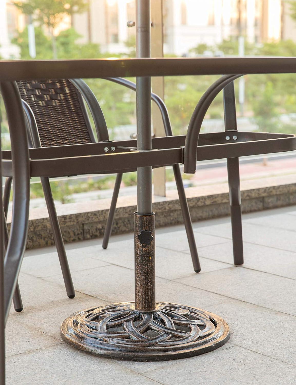 20 lb. Bronze Cast Iron Round Patio Umbrella Base Holder