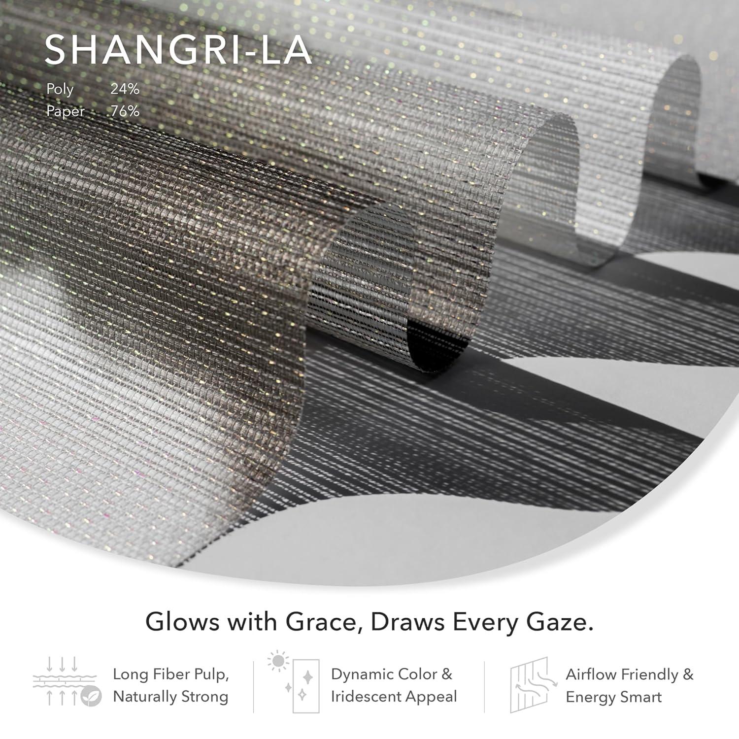 GoDear Design 4-Panel Single Rail 23-in Slat Width 86-in x 96-in Cordless Shangri-La Fabric Sheer Vertical blinds