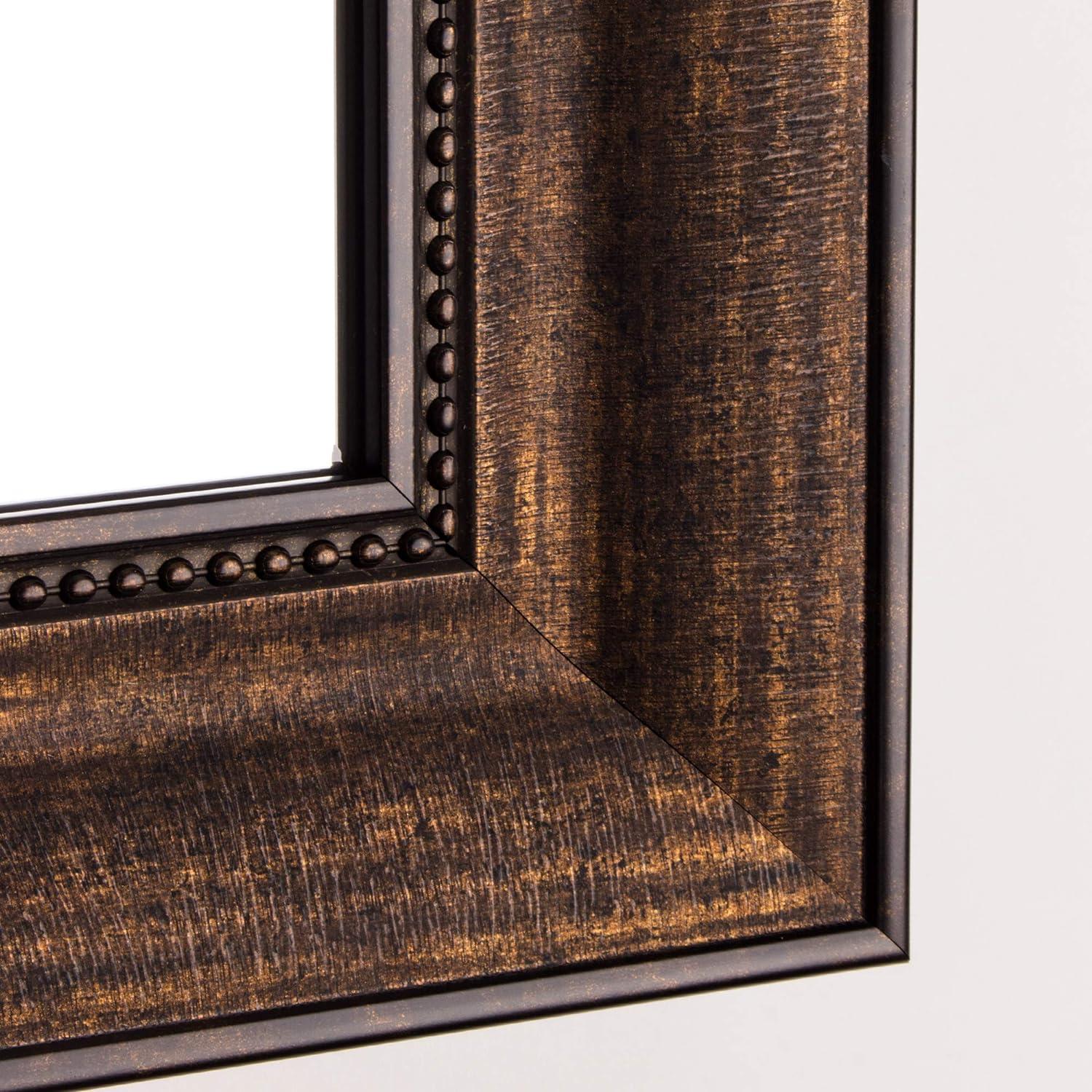 Elegant Beaded Bronze Rectangular Vanity Wall Mirror - 28.5 x 34.5