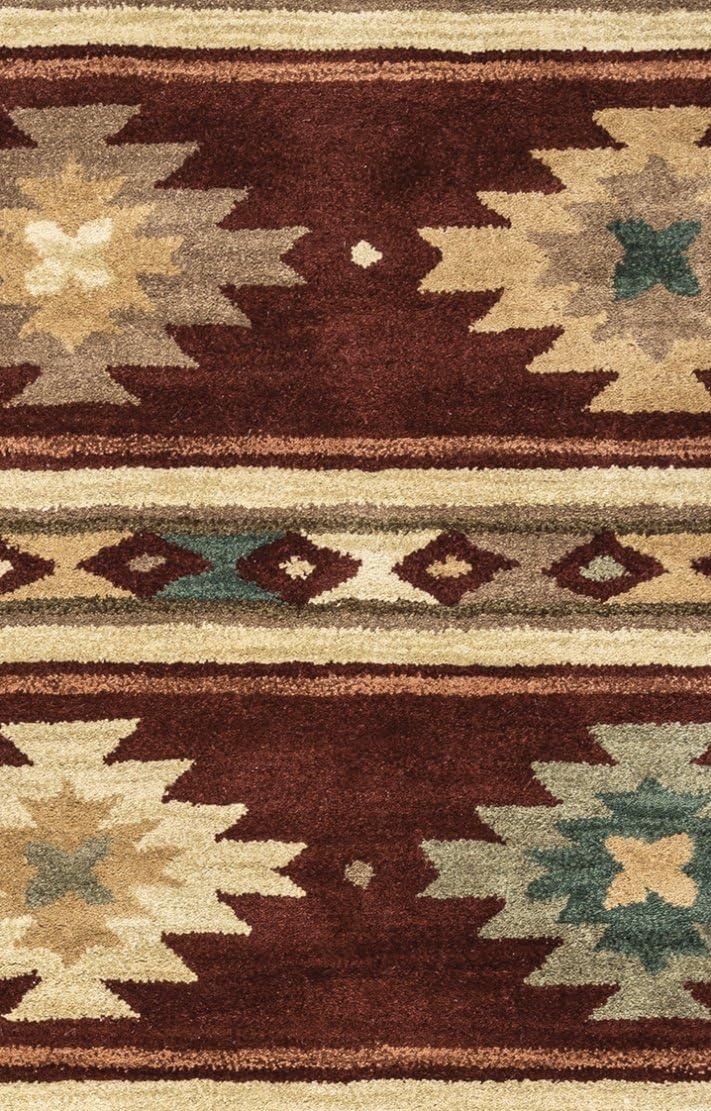 Rizzy Rugs Southwest Area Rug SU2012 Burgundy Banded Lines 5' x 8' Rectangle