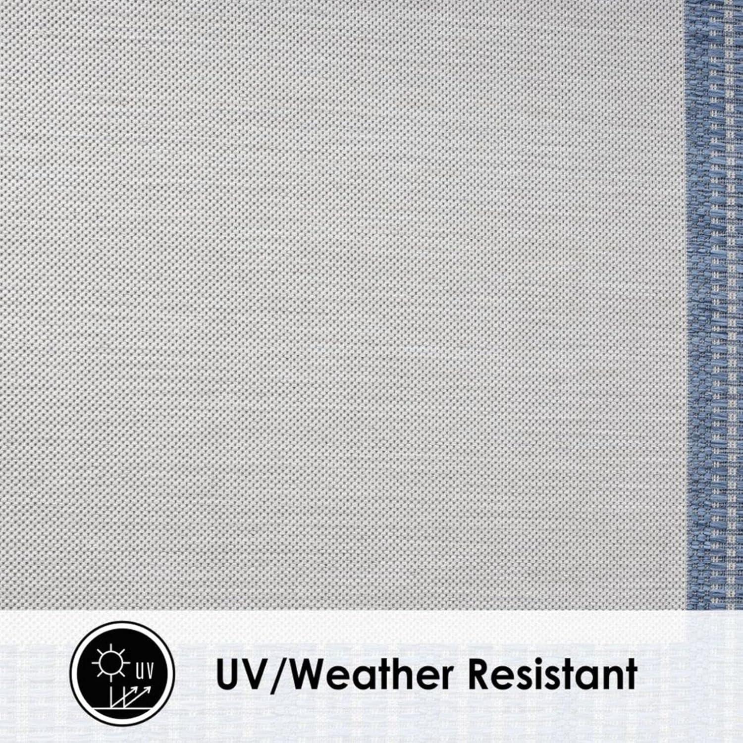 5'2" x 7'2" New York Patio Country Landry Indoor/Outdoor Rug Gray/Blue - Nicole Miller: UV & Weather-Resistant