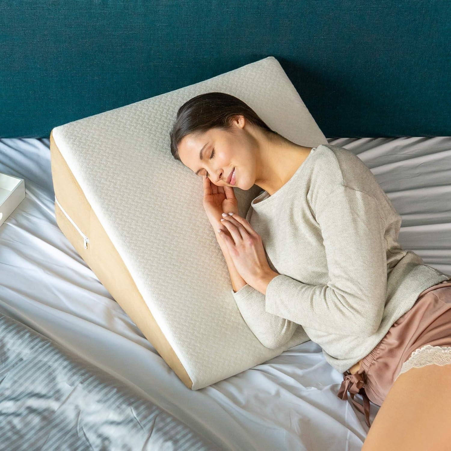 Gel-Infused Memory Foam Wedge Pillow with Bamboo Cover