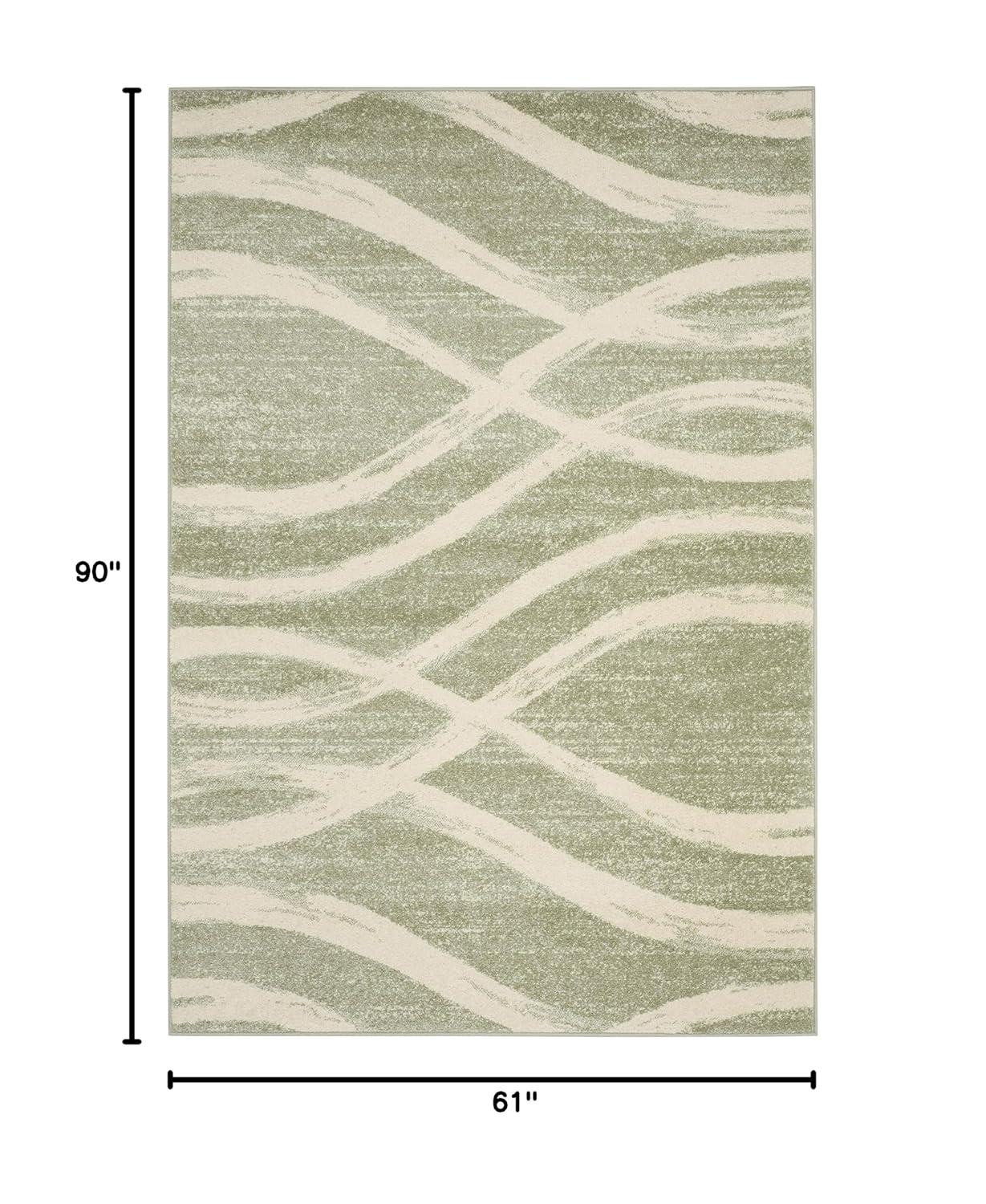 Adirondack ADR125 Machine Made Indoor Area Rug - Sage/Cream - 5'x5' - Safavieh