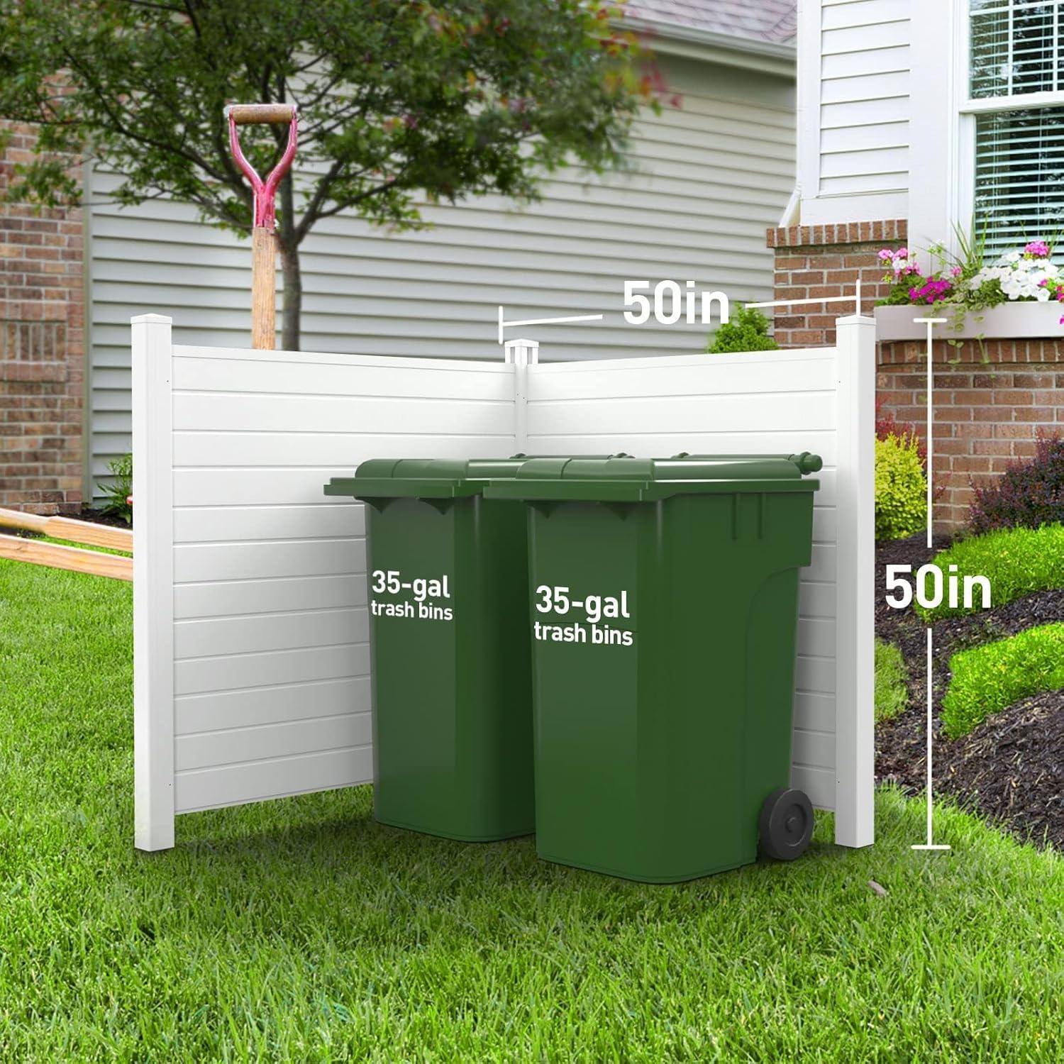 White Vinyl Outdoor Privacy Fence Panels 50" x 50" (2-Pack)