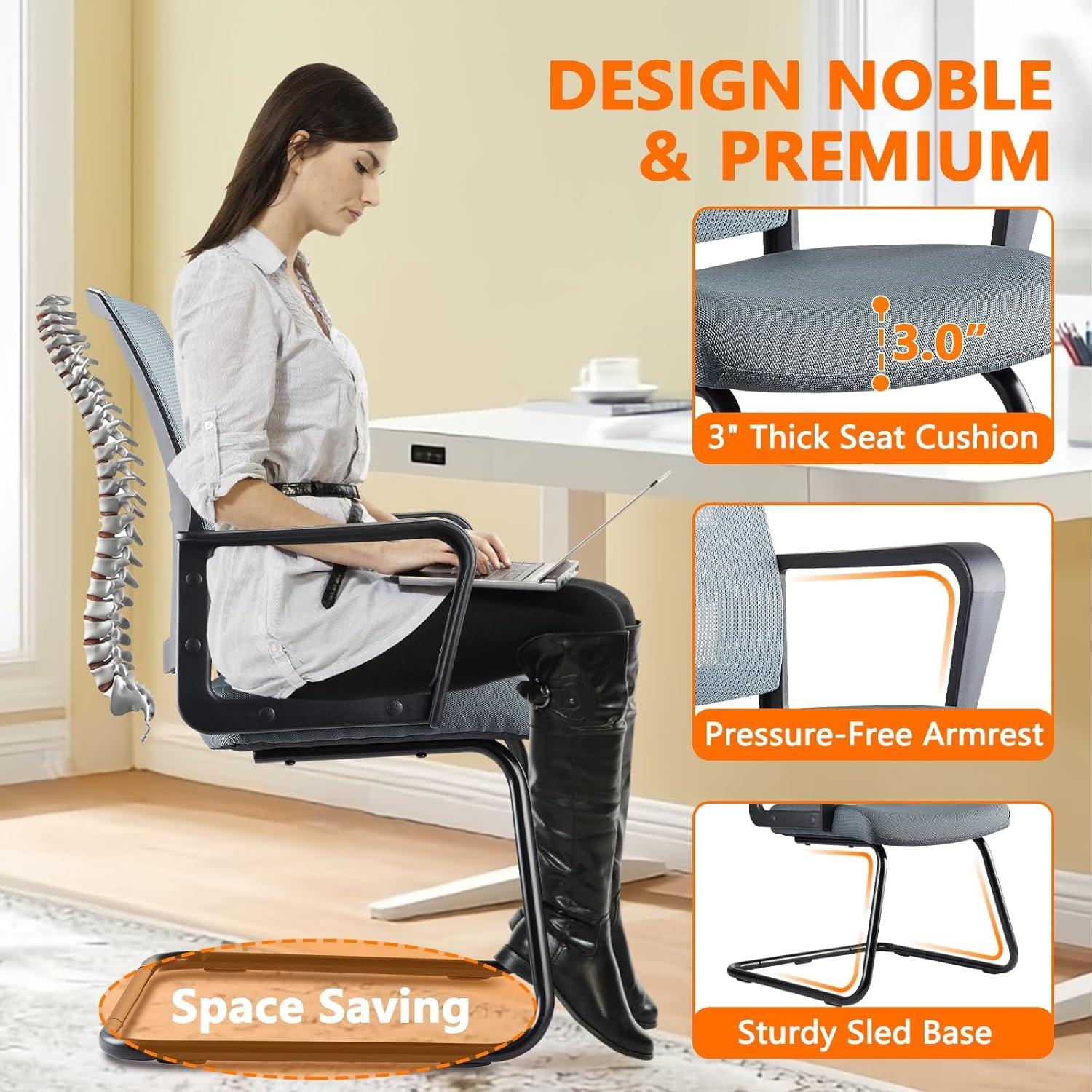 Clatina Waiting Room Chair with Metal Frame