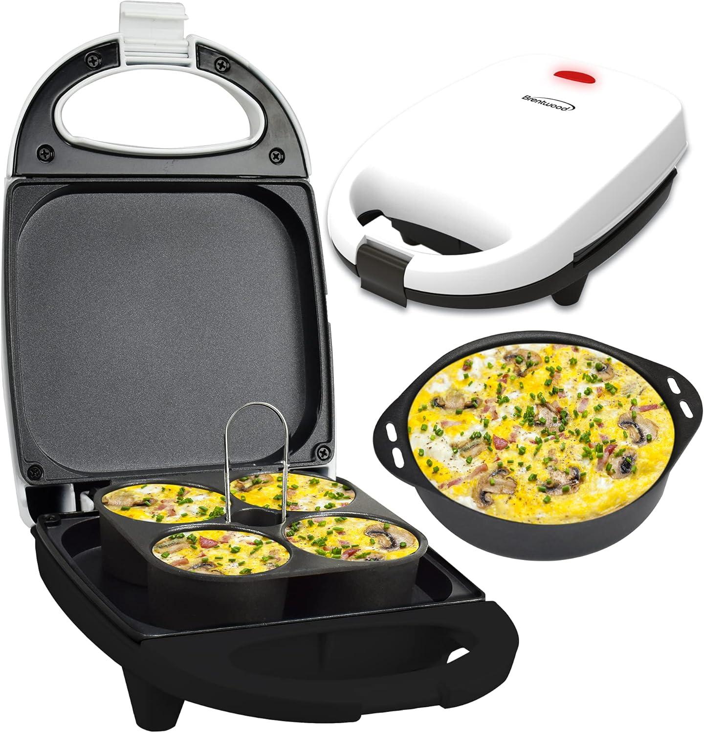 Brentwood TS-256W 530-Watt Mini Sous Vide-Style 8.5in. Length, 3.5in. Height Egg Bite Maker - White