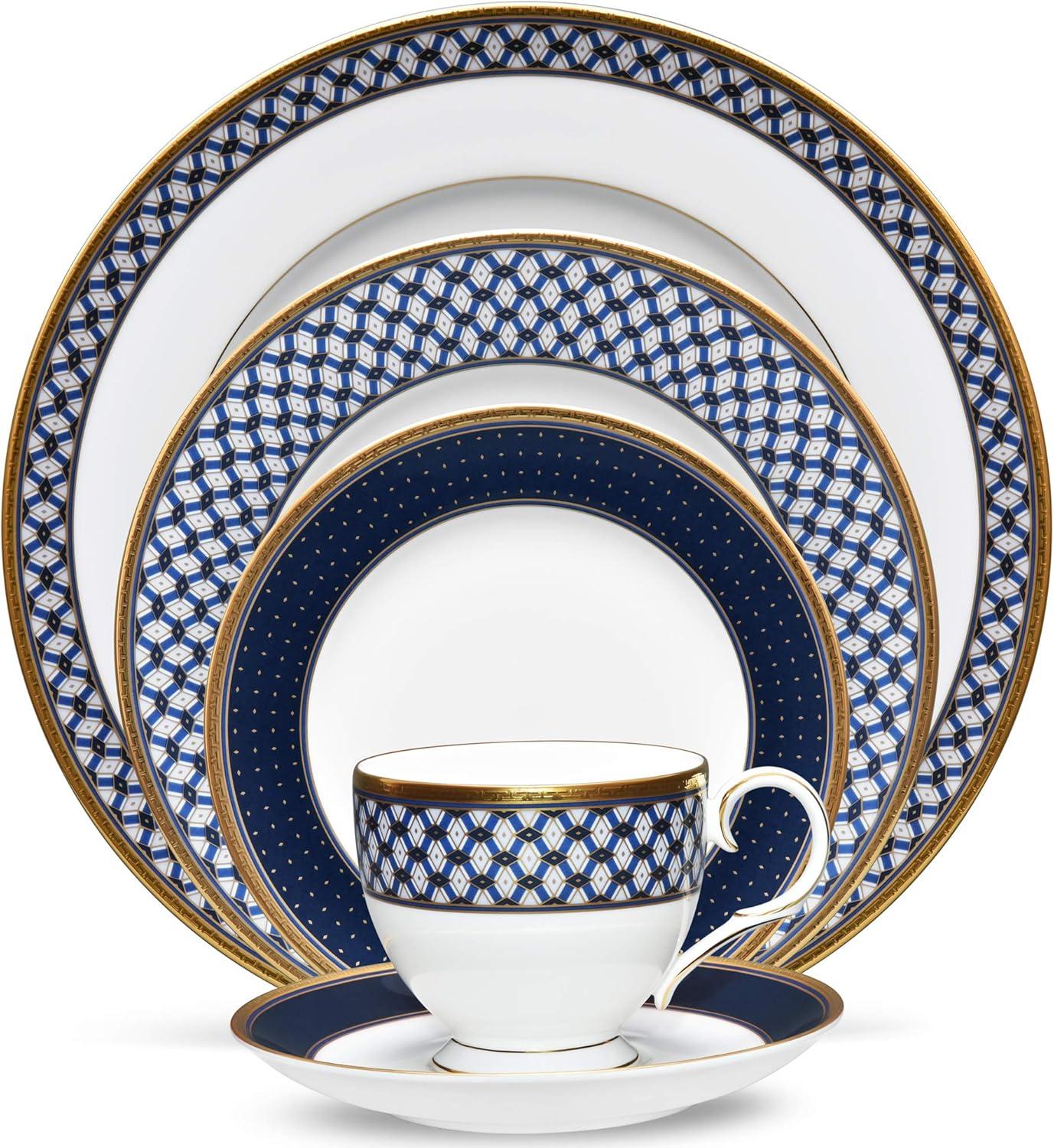 Blueshire Gold Trim 5-Piece Porcelain Place Setting