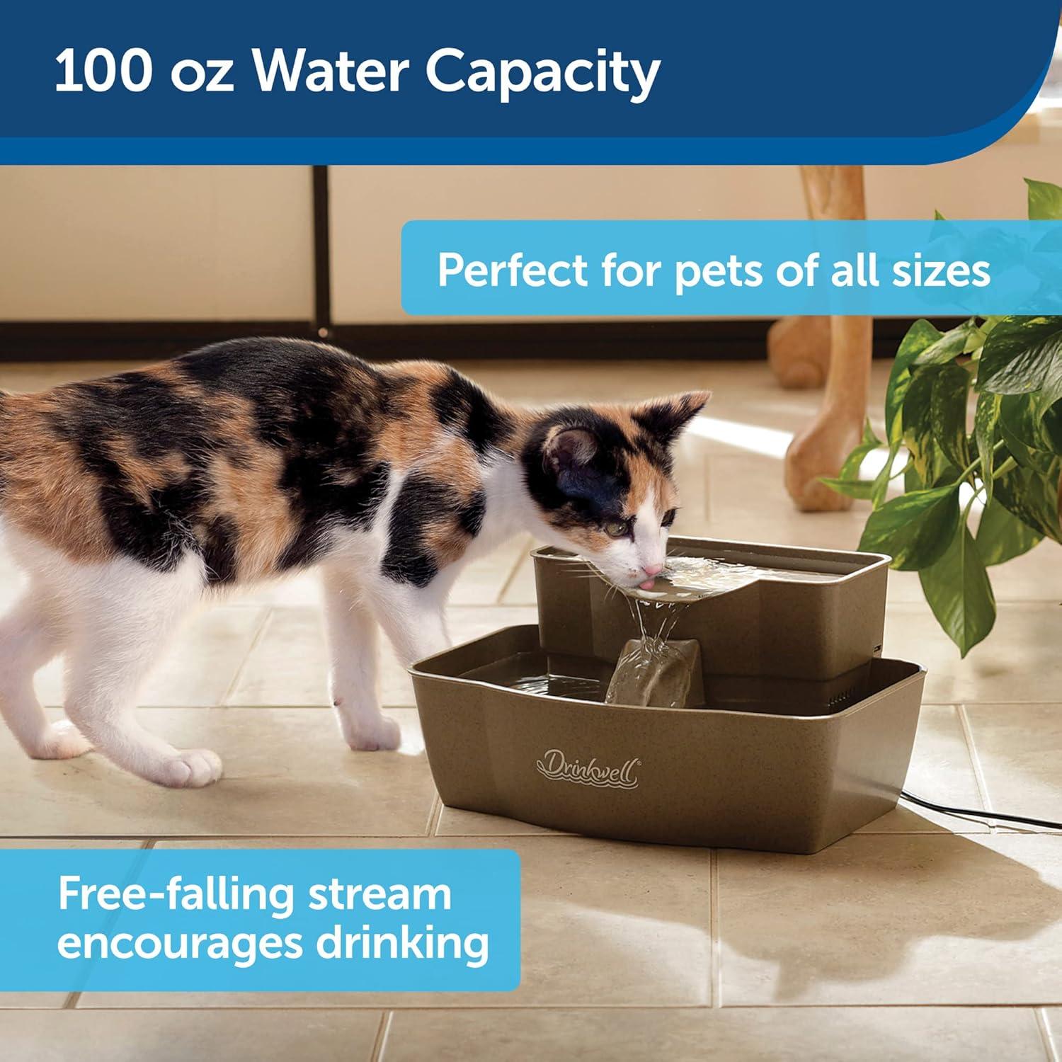 Gray Multi-Tier Automatic Pet Fountain for Cats and Dogs