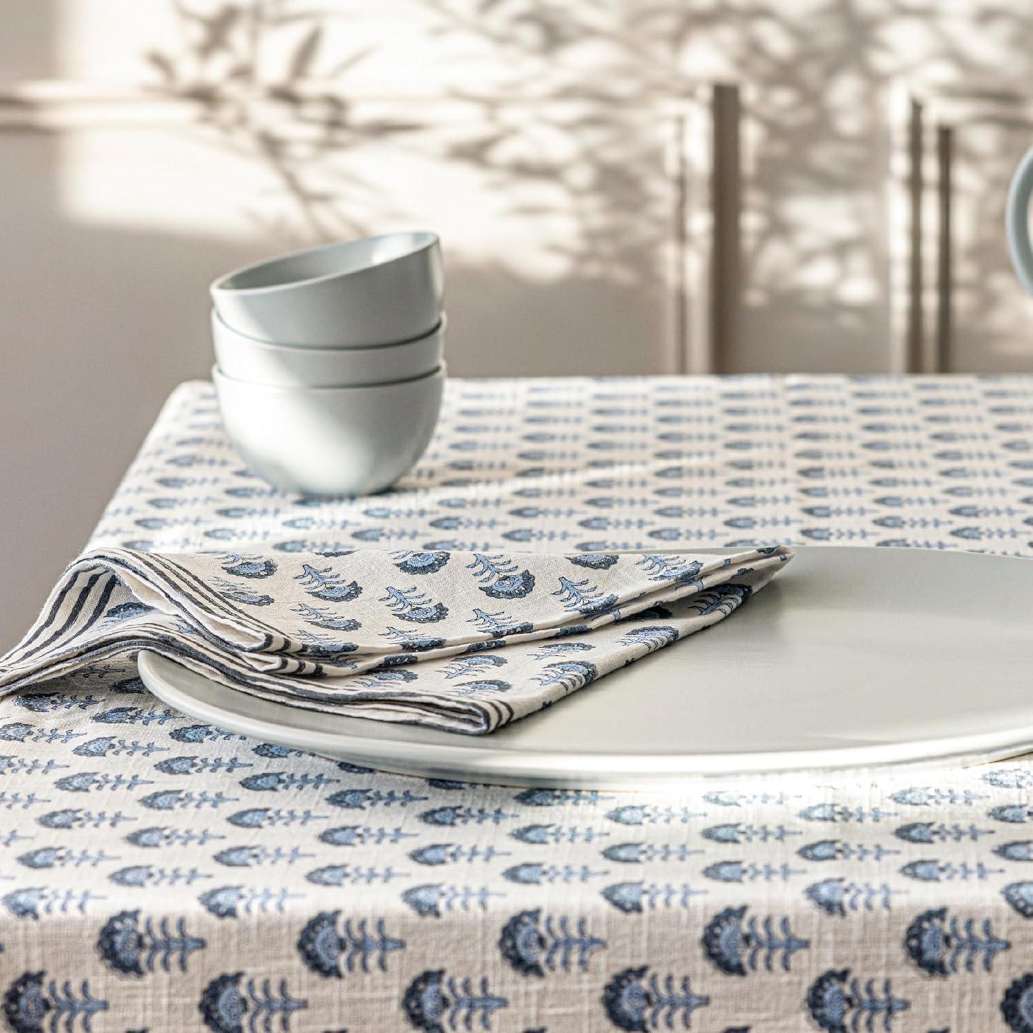 over&back Hand-Blocked Tablecloth