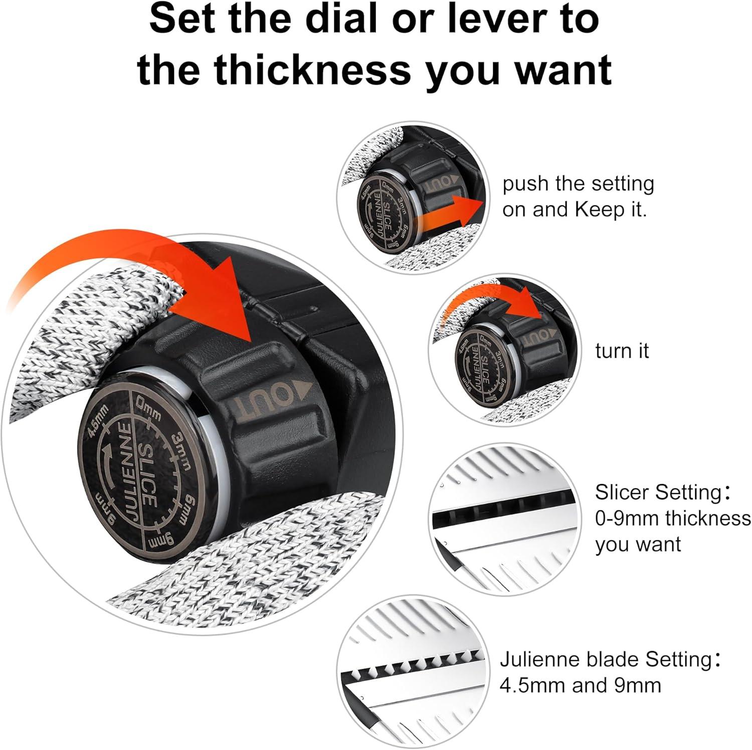 Gramercy Kitchen Co. Adjustable Stainless Steel Mandoline Food Slicer