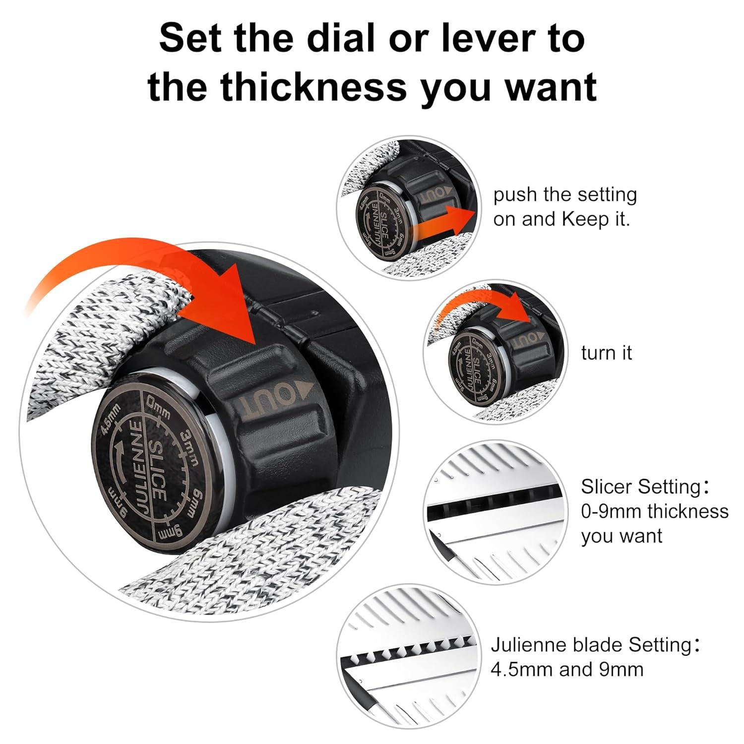 Gramercy Kitchen Co. Adjustable Stainless Steel Mandoline Food Slicer