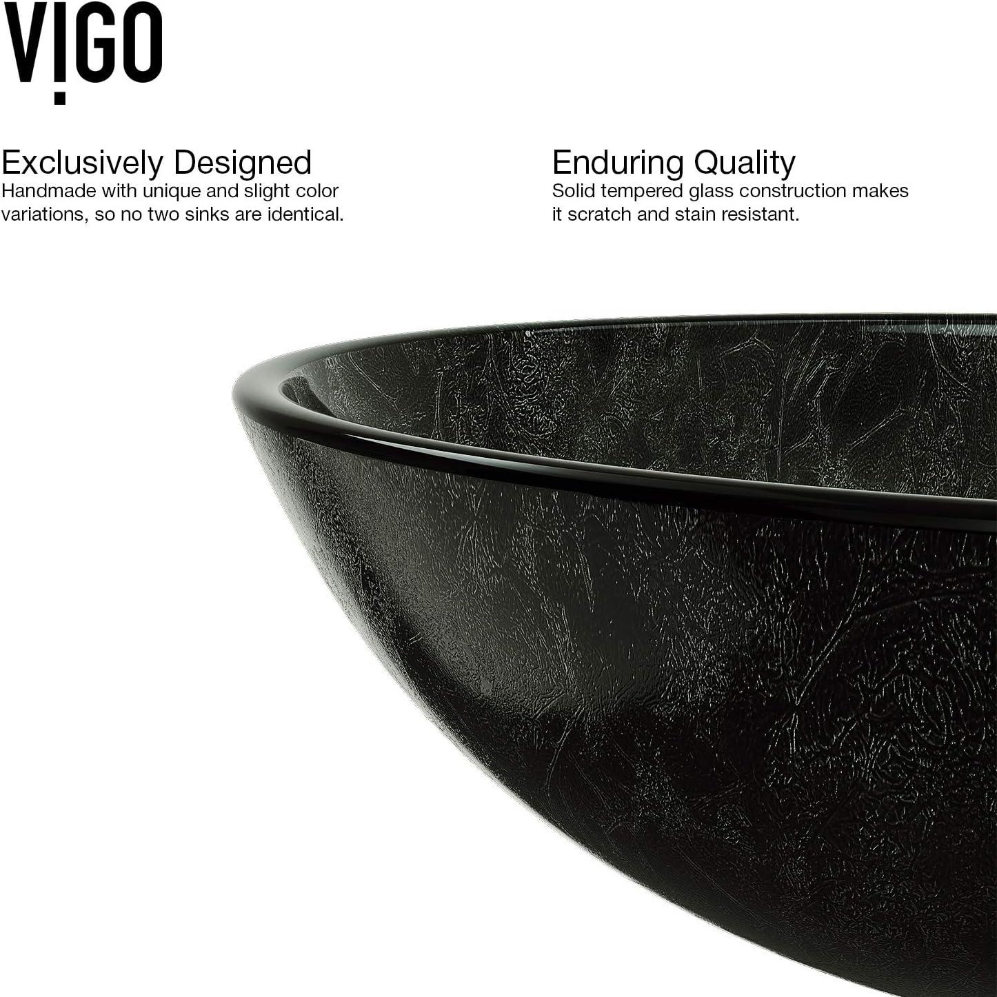 Giovanni Glass 17" L 17" W 6" H Round Vessel Bathroom Sink