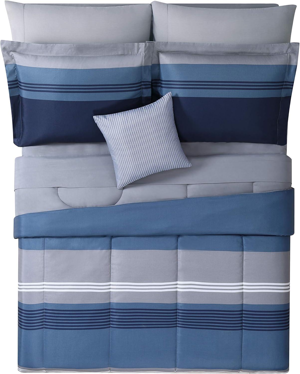 Style 212 Carlyle Polyester Channel Striped Comforter Set