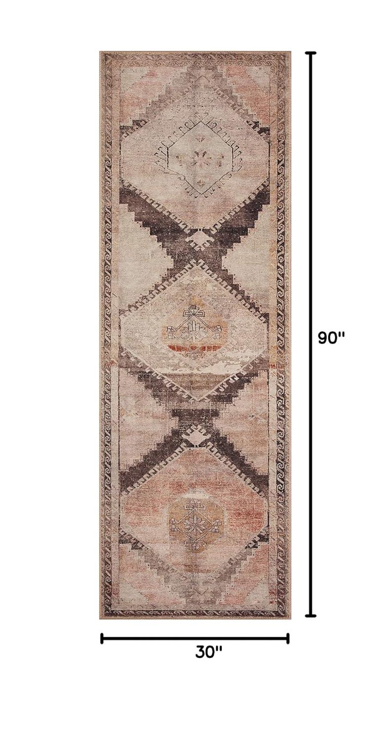 Loloi II Wynter Geometric Traditional Area Rug, Brown, 2'.6" x 7'.6"