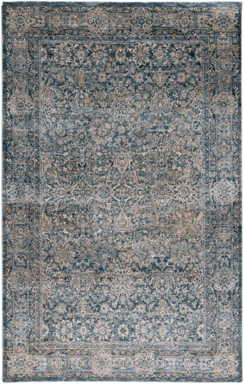 Valencia Blue Hand-Knotted Synthetic Area Rug