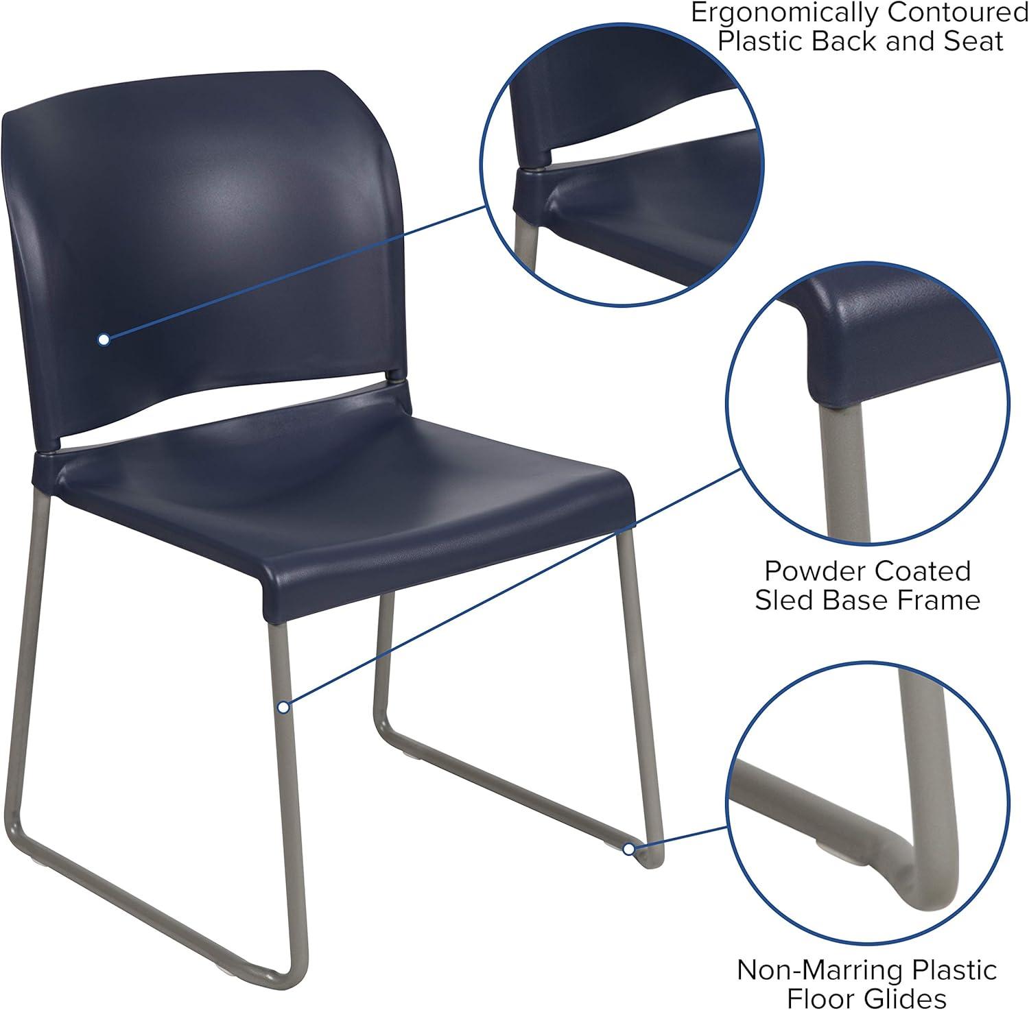 Flash Furniture Brielle Contoured Sled Base Stackable Waiting Room Chairs (Set of 5)
