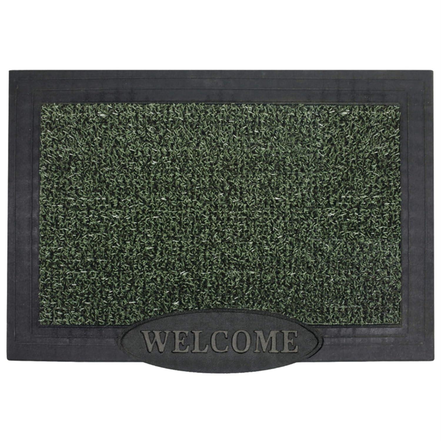 GrassWorx Clean Machine Big Welcome Doormat, 24" x 36", Evergreen (10372051)