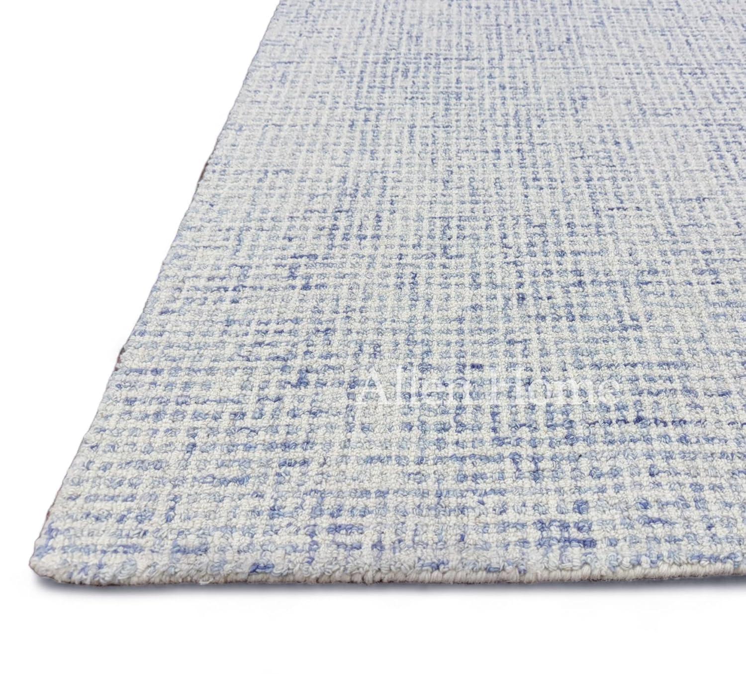 Alora Decor London 9' x 12' Solid Blue/Gray/Rust/Blue Hand-Tufted Area Rug