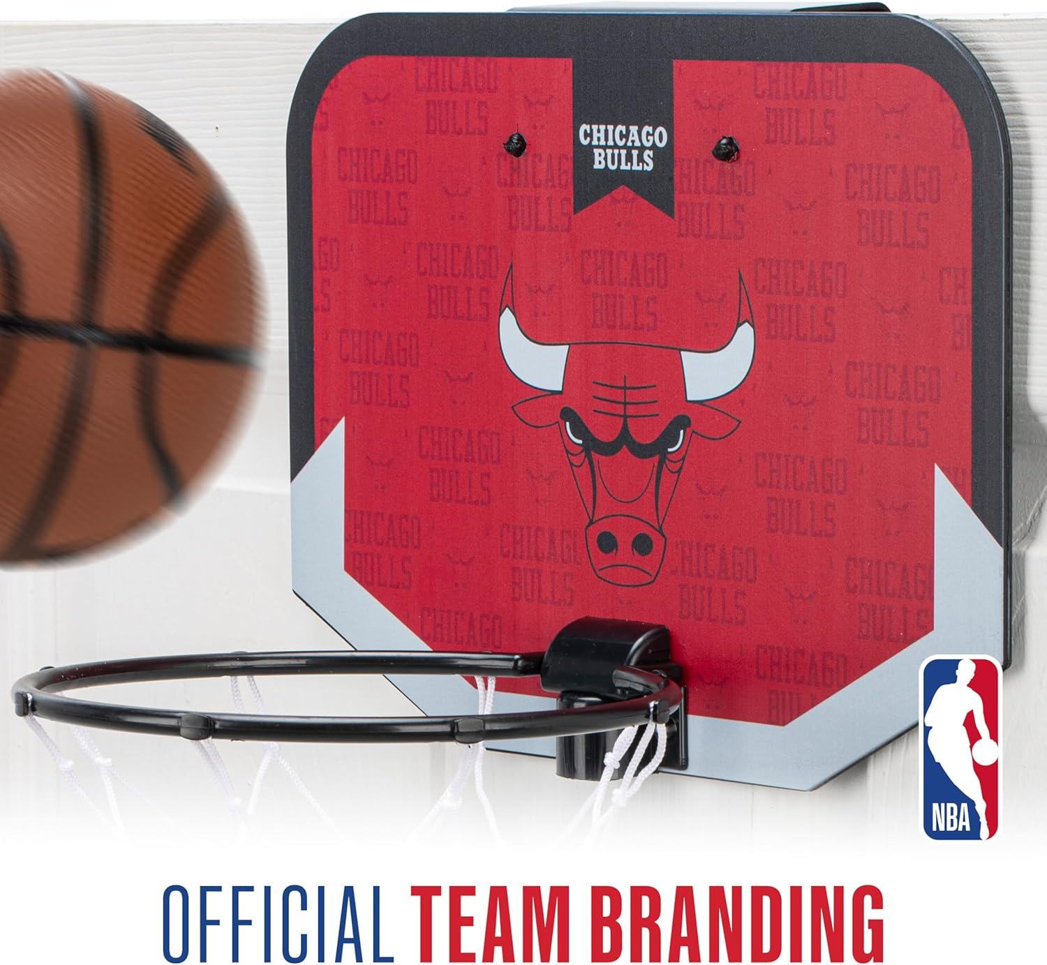 Franklin Sports NBA Team Over The Door Basketball Hoop - Kids Indoor Mini Basketball Hoop with Basketball - NBA Fan Shop Mini Hoop for Bedroom & Office