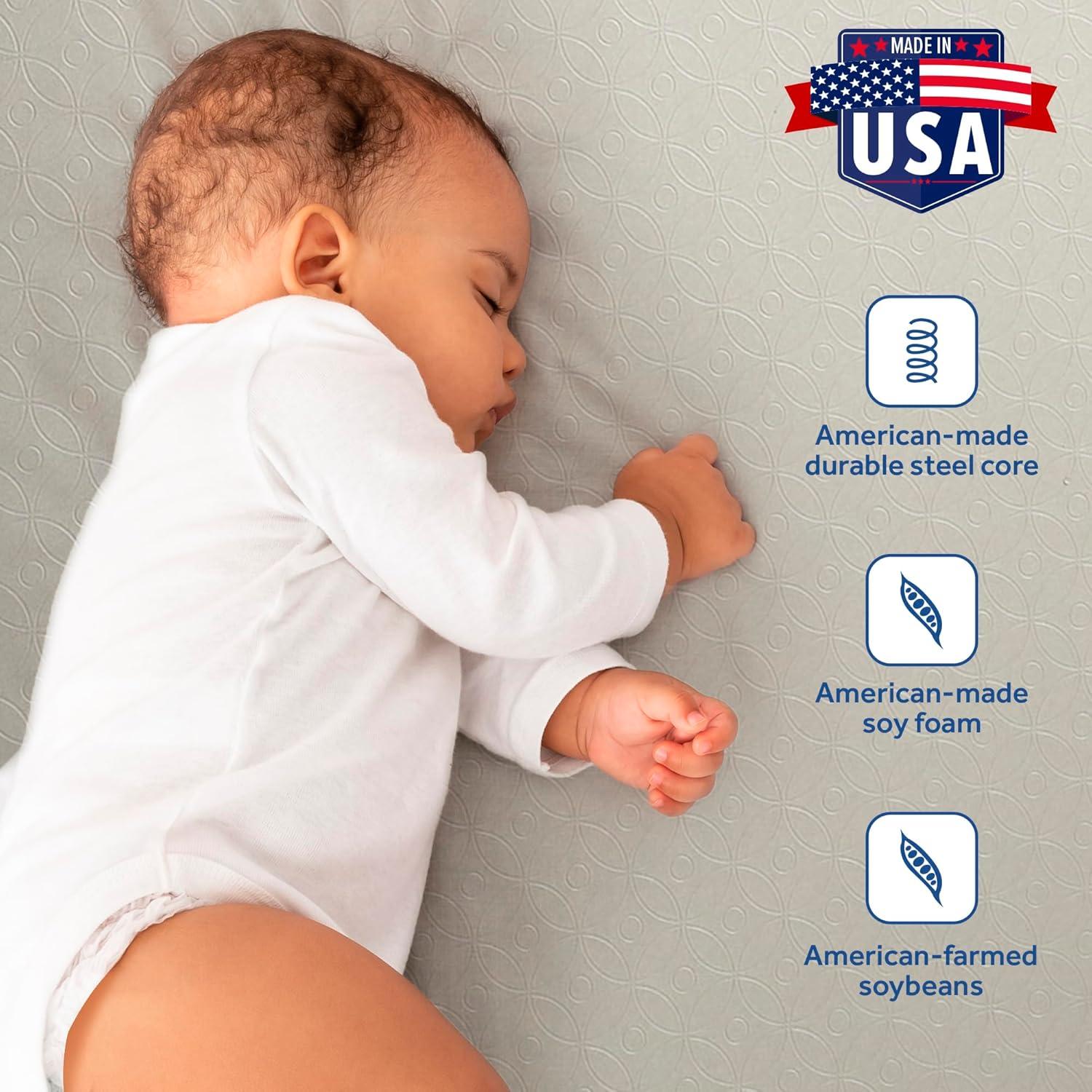 Sealy Posture Perfect 2-Stage Hybrid Waterproof Baby Crib and Toddler Bed Mattress