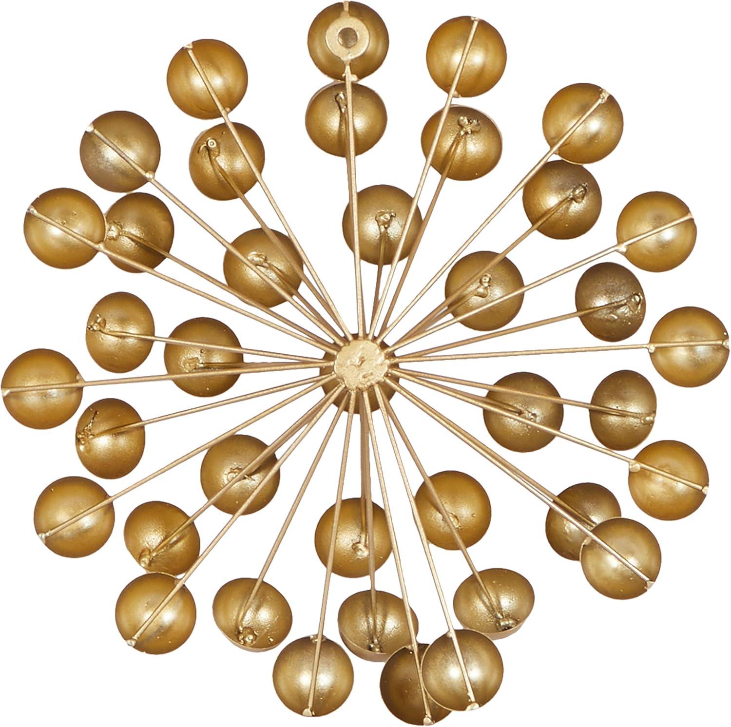 CosmoLiving by Cosmopolitan Gold Metal Starburst Wall Decor with Orb Detailing