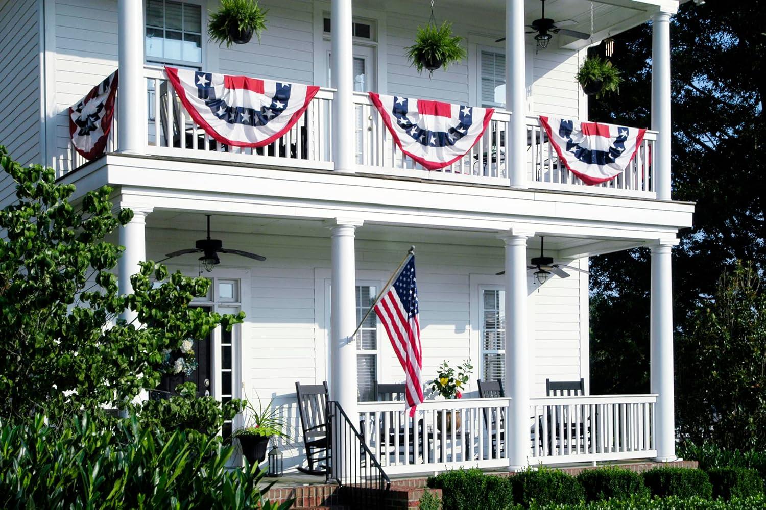 American Pleated Fan with Stars and Stripes by Annin, 3’ x 6’