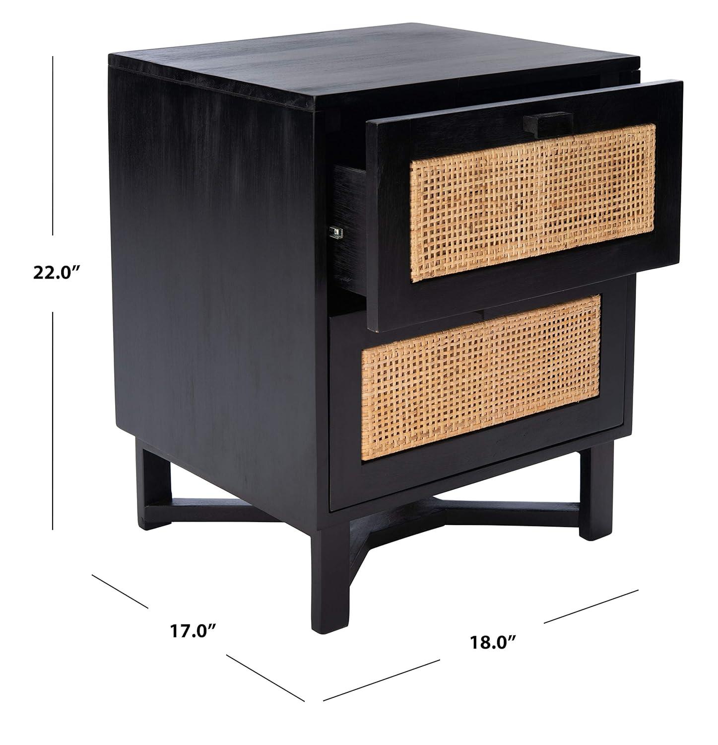 SAFAVIEH Hedwig Coastal 2 Drawer Nightstand, Natural