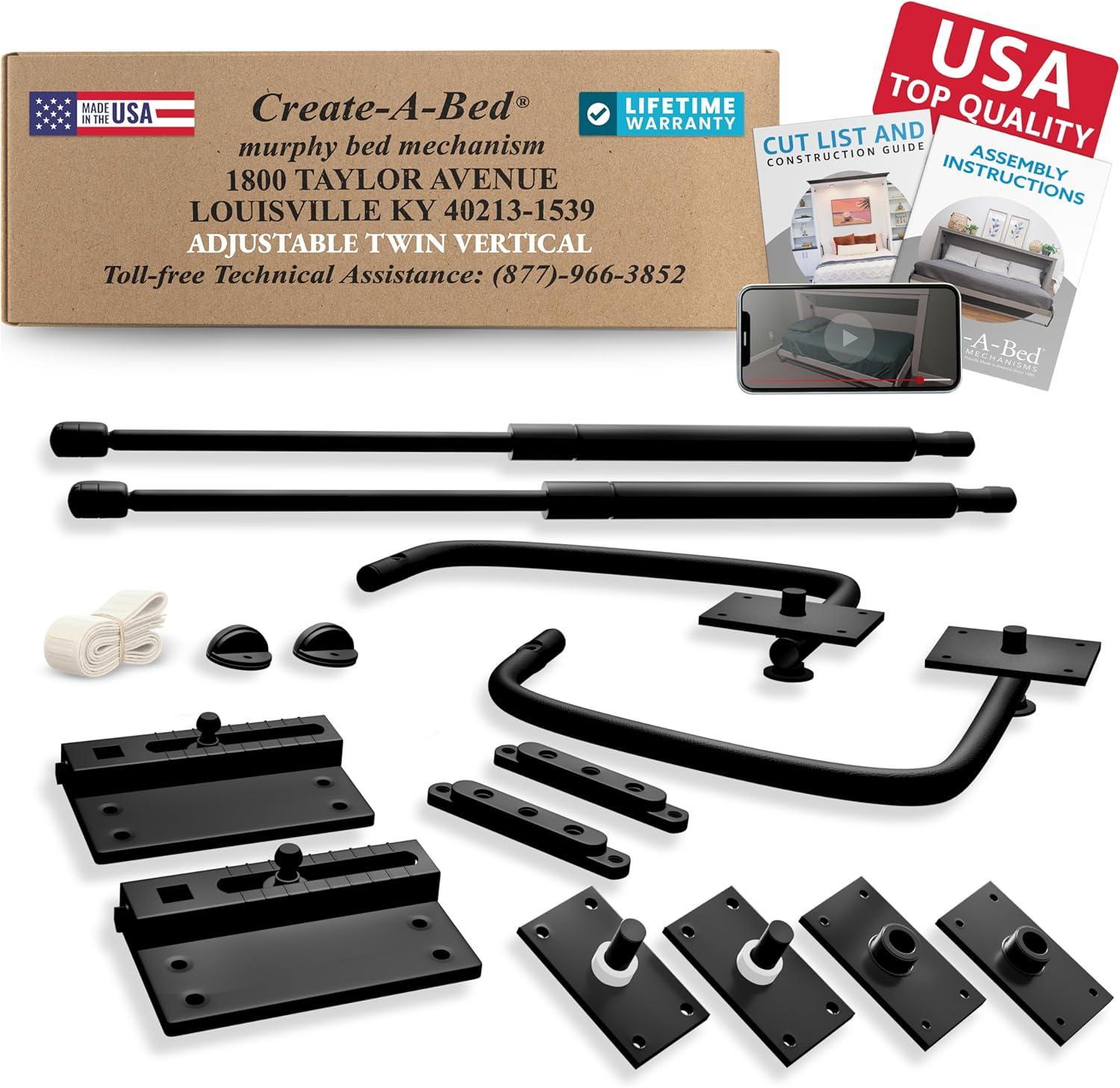 Create-A-Bed Twin Size Deluxe Murphy Bed Kit, Vertical