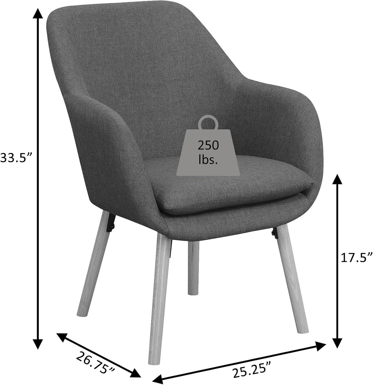 Convenience Concepts Take a Seat Charlotte Wingback Upholstered Accent Armchair, Denim Blue Fabric